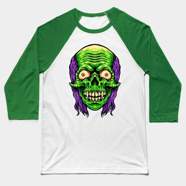 clown skull Baseball T-Shirt by vaktorex